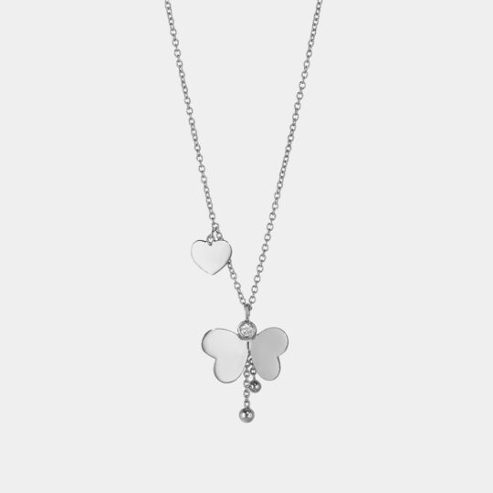 Collana Girocollo Farfalla Oro Bianco - Necklace white gold