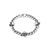 Bracciale Uomo Argento Grumetta Teschi 11334