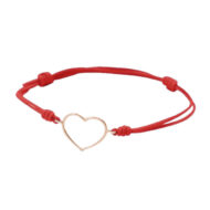 Bracciale cuore oro rosa cordino rosso marco gerbella