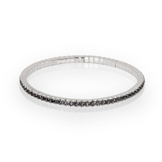 Bracciale Tennis Uomo Oro Bianco Diamanti Neri