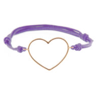 Bracciale Cuore oro rosa Cordino viola Marco Gerbella