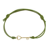 Bracciale Chiave oro giallo cordino verde