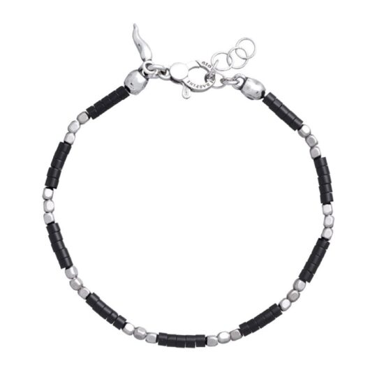 bracciale uomo argento onice dadini