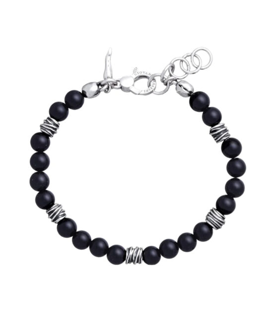 bracciale uomo argento e onice M