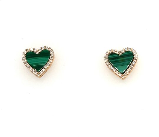 orecchini cuore crivelli malachite e diamanti